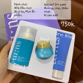 SÉT KEM CHỐNG NẮNG SUM XANH DÀNH CHO DA DẦU