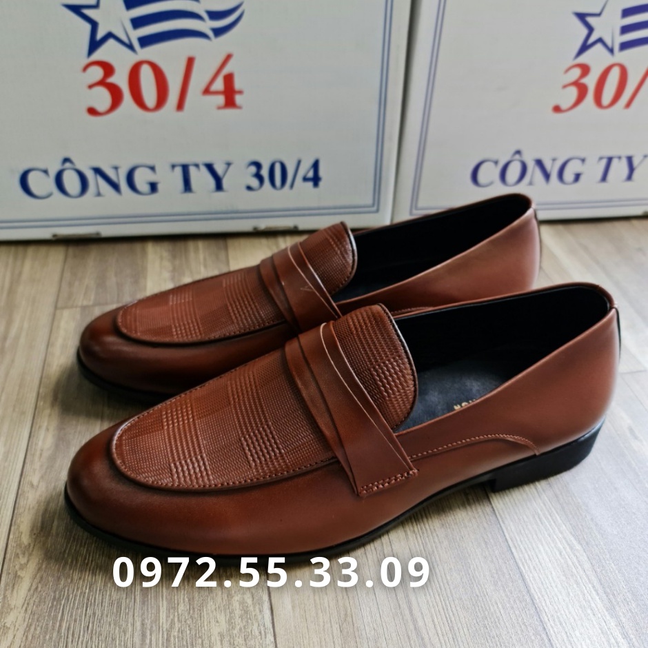 [BIG SALE]  Giày lười da bò nâu 348