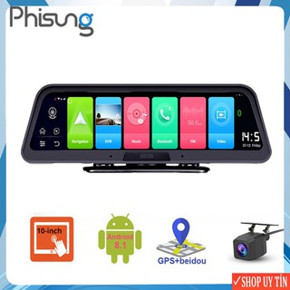 Sản phẩm  Camera hành trình taplo ô tô cao cấp thương hiệu Phisung 4G, Wifi, GPS ,10 inch: Mã Q98 - BẢO HÀNH 12 THÁNG