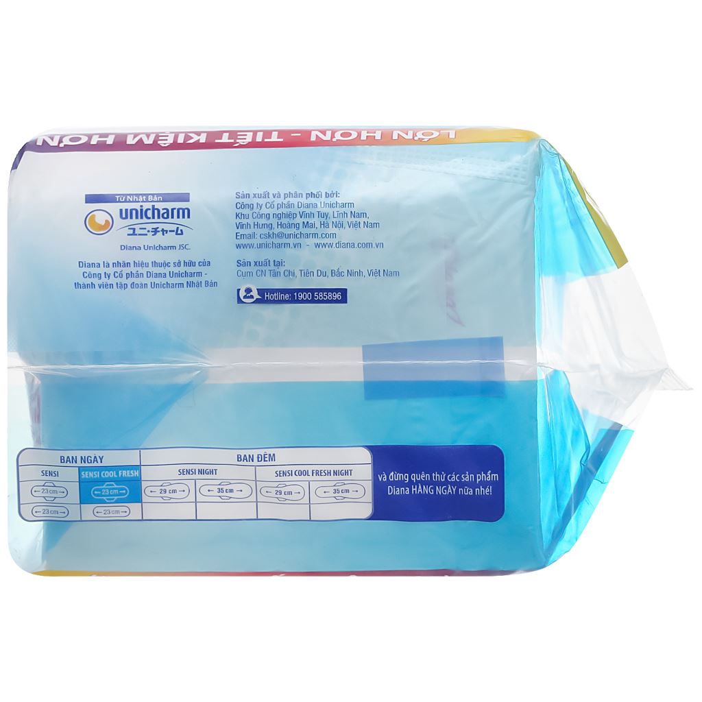 Băng vệ sinh Diana Sensi Cool Fresh siêu mỏng cánh 20 miếng