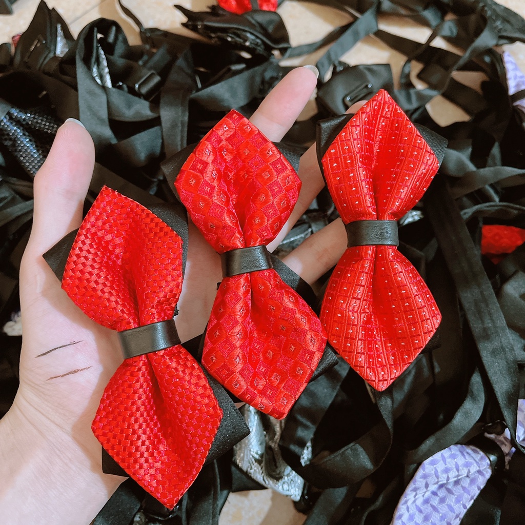Nơ đeo cổ nam, Nơ nhọn 2 lớp cho chú rể [Cao Cấp]