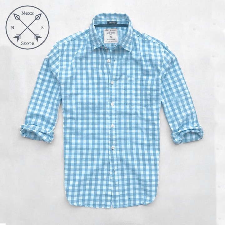 Áo sơ mi caro nam Nexx&Dee tay dài kẻ sọc vải oxford lưới thoáng mát công sở NS03 | BigBuy360 - bigbuy360.vn
