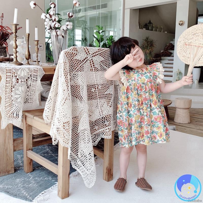 Đầm Công Chúa Không Tay Họa Tiết Hoa Phong Cách Hàn Quốc Cho Bé Gái