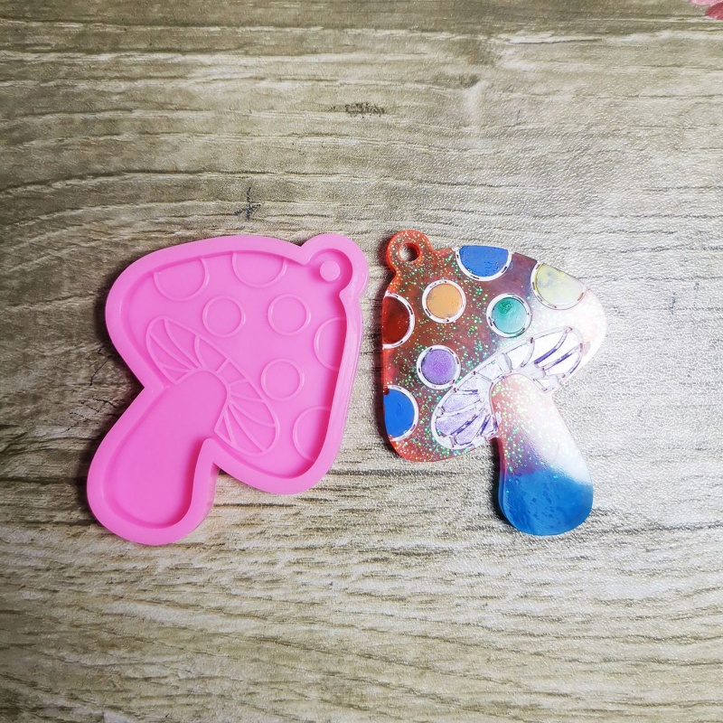 Sa Khuôn Làm Móc Khóa Hình Nấm Bằng Epoxy Độc Đáo DIY