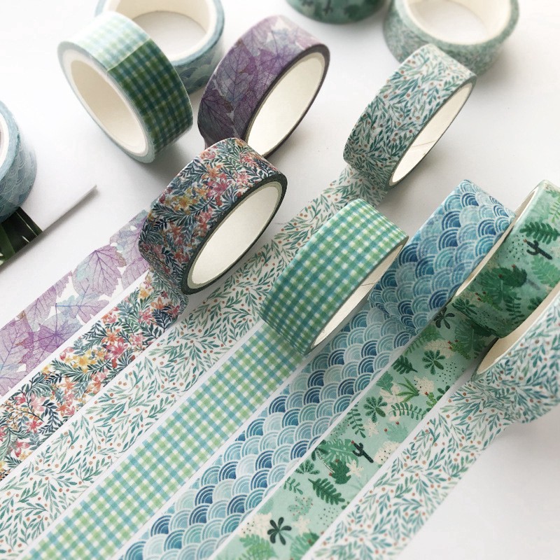 Cuộn băng dính trang trí thủ công washi tape mini cute xinh xắn cho sổ tay, bullet journal, planner, nhật ký, lưu niệm