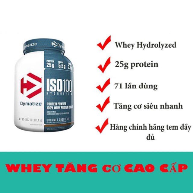 Sữa tăng cân tăng cơ cho người tập Gym - Whey ISO 100 Isolate 100% 5 Lbs