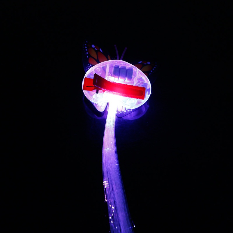 Kẹp Tóc Hình Bướm Có Đèn Led Màu Cầu Vồng Xinh Xắn