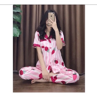 Combo bộ ngủ lụa áo cộc quần dài
