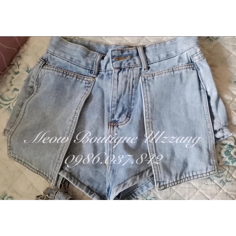 Quần jeans suông dài ống rộng tách rời 2in1 quần nữ cá tính phong cách ulzzang có ảnh thật