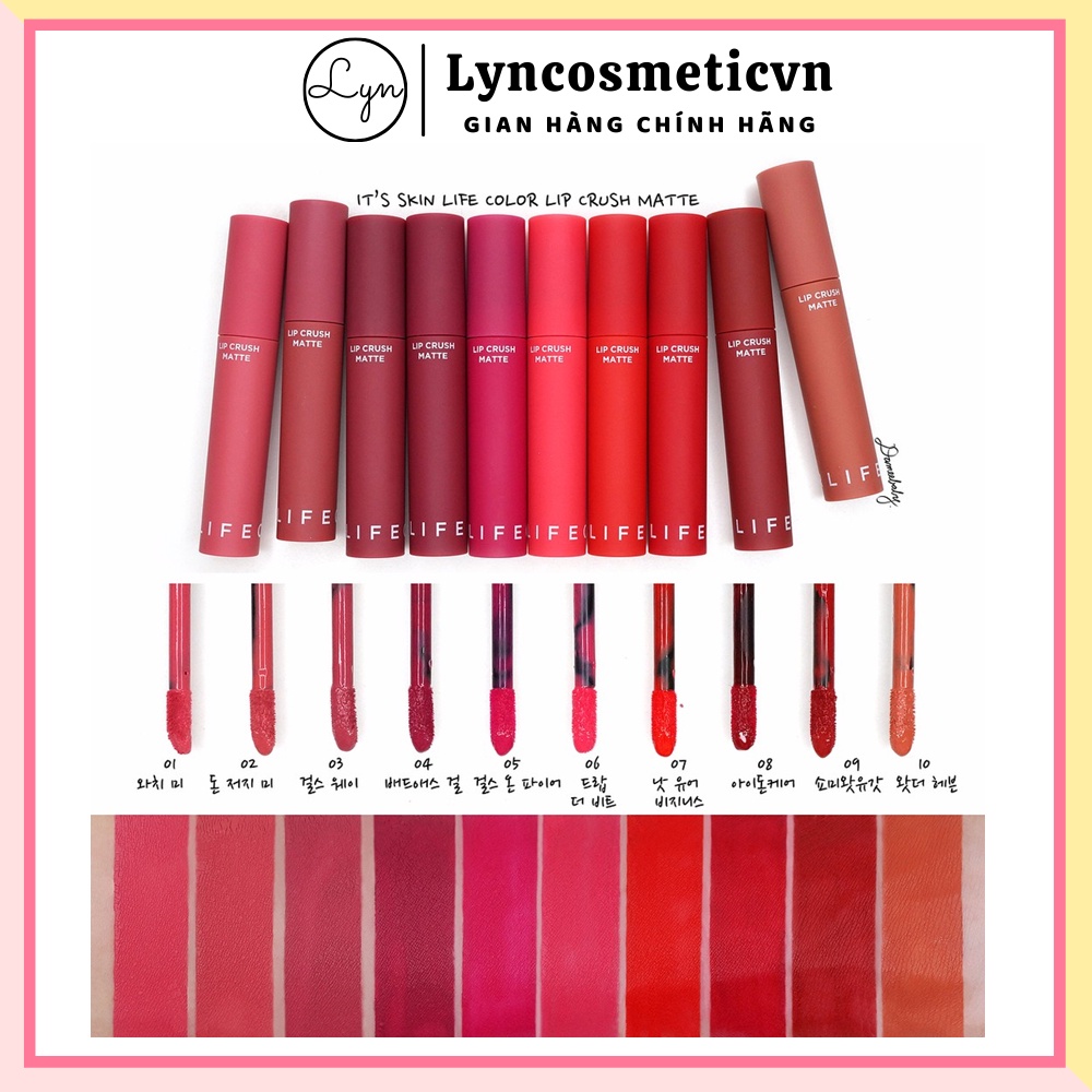 Son kem lì It's Skin Life Color Lip Crush Matte