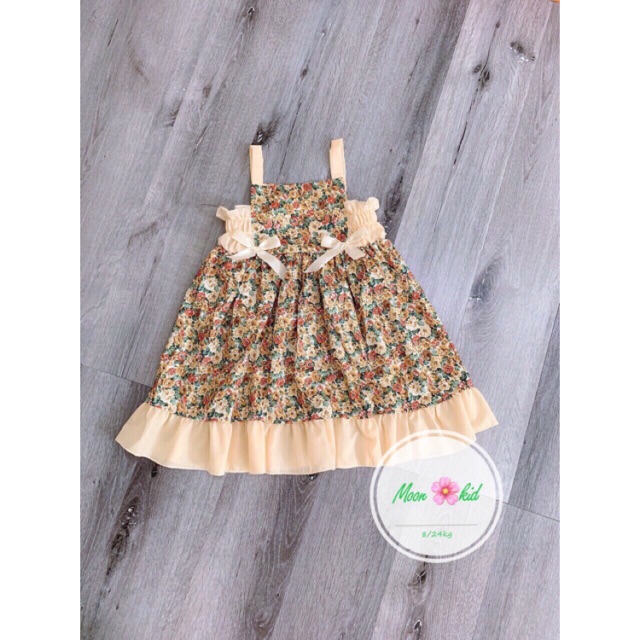 VÁY 2 DÂY HOA NHÍ ĐÍNH NƠ BÉ GÁI