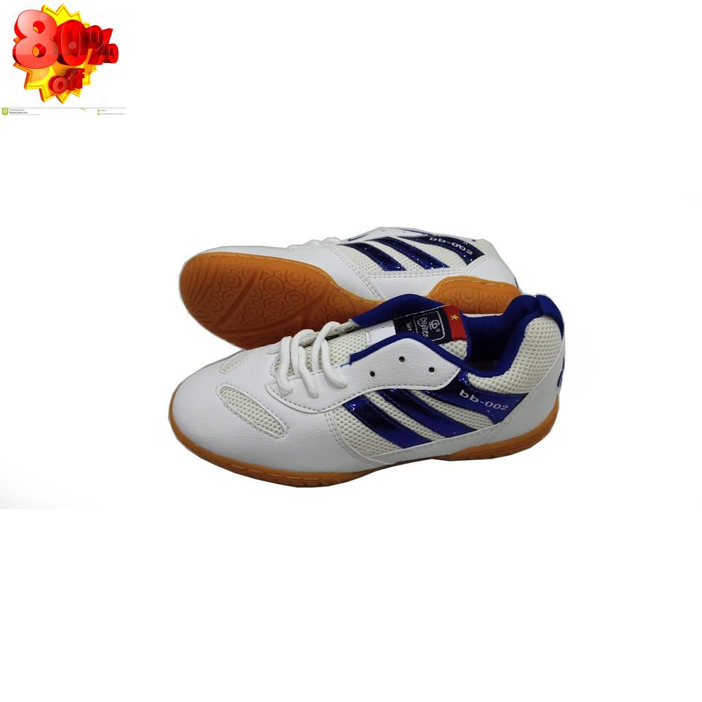Giày cầu lông Chí phèo bb002 phiên bản trắng phối xanh ánh kim tuyệt đẹp :V $ â