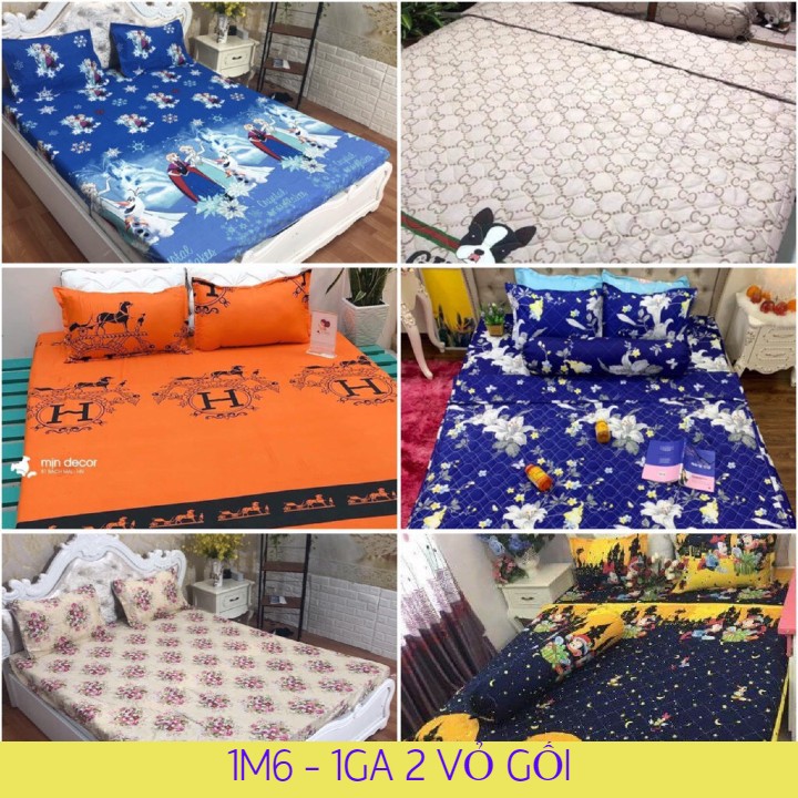 [1m6/1m8]Bộ drap giường và 2 vỏ gối nằm mẫu quả bơ mới 2021