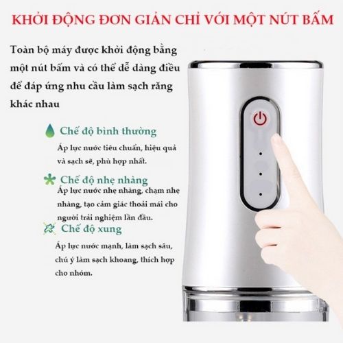 Máy Tăm Nước Oral Irrigator Vệ Sinh Chăm Sóc Răng Miệng Tặng Kèm 4 Đầu Phun Bảo hành 36 Tháng