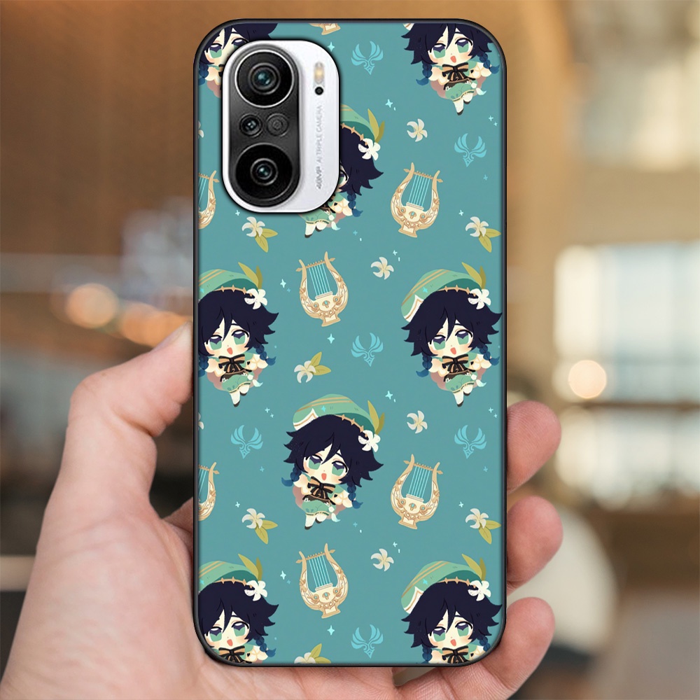 Ốp lưng Xiaomi K40 viền đen in hình Venti Genshin Impact