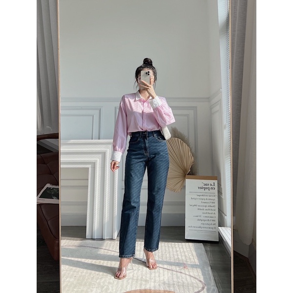 Quần jeans ống đứng lưng cao | BigBuy360 - bigbuy360.vn