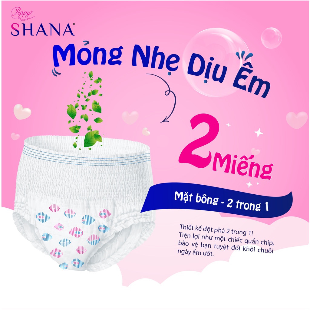Combo mua 3 tặng 1 Băng vệ sinh quần Shana siêu tiện lợi Free size chiếc/ gói