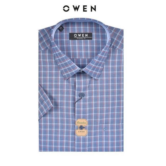 OWEN - Áo sơ mi dài tay Owen regularfit chất sợi tre ca rô xanh 23381 | BigBuy360 - bigbuy360.vn