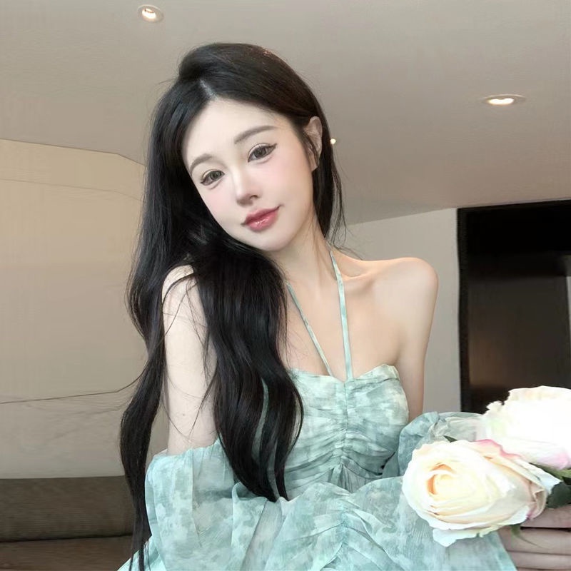 COZOK One Áo Sơ Mi Hoa Hai Dây Vải Voan Cổ Yếm
