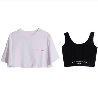 SET ÁO THUN CROPTOP KÈM BRALETTE