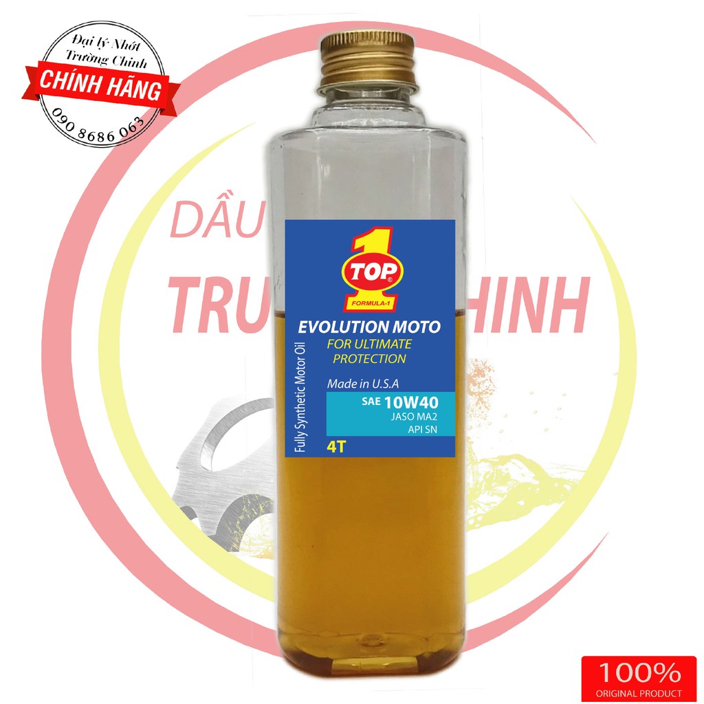 Nhớt Top 1 Evolution Moto 10W40 100ML,200ML,300ML,400ML dành cho xe số, tay côn