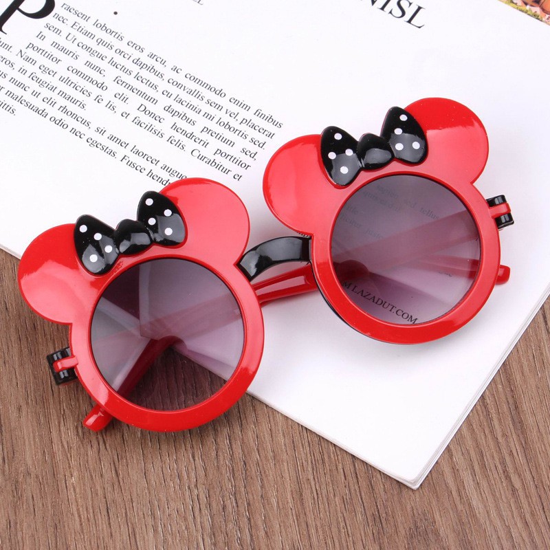 Mắt kính cho bé gái 1-8 tuổi chống tia UV, kính trẻ em thời trang hình chuột Mickey_MS50