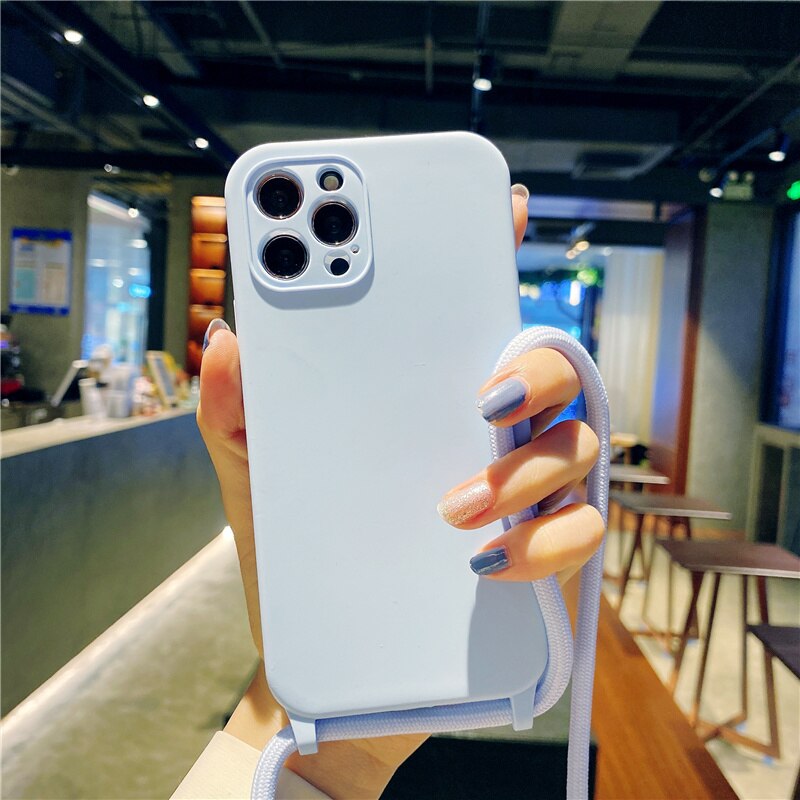 2 Trong Một Vỏ Bọc Dây Chuyền Chuyền Cho IPhone 12 Pro Max 1 Pro Silicon Matte Được Đặt Cho IPhone 12 Pro X X X X R 7 Cộng X Se 2020