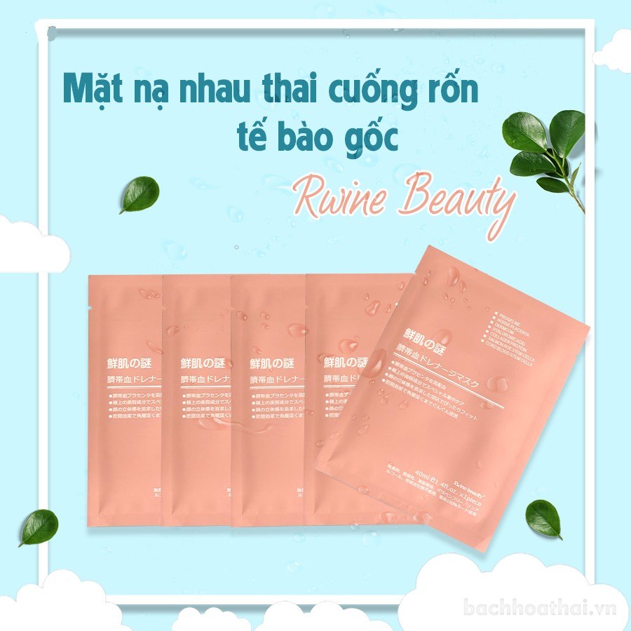 1 miếng Mặt nạ nhau thai tế bào gốc Rwine Beauty Nhật Bản