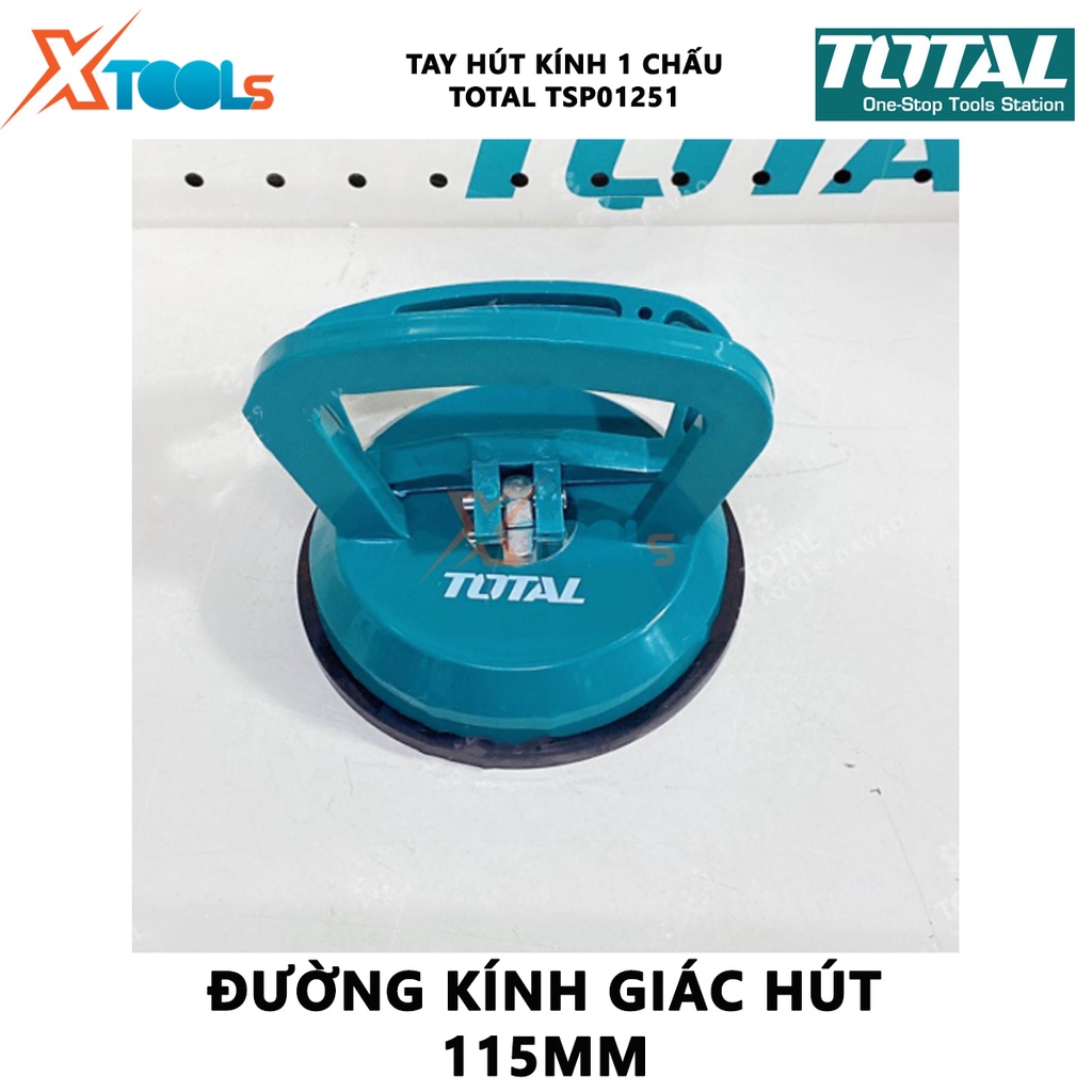 Tay hít kính 1 chấu Total TSP01251 | dụng cụ hít kính 115mm giác hút chân không nhựa ABS siêu bền trọng lượng nâng kính