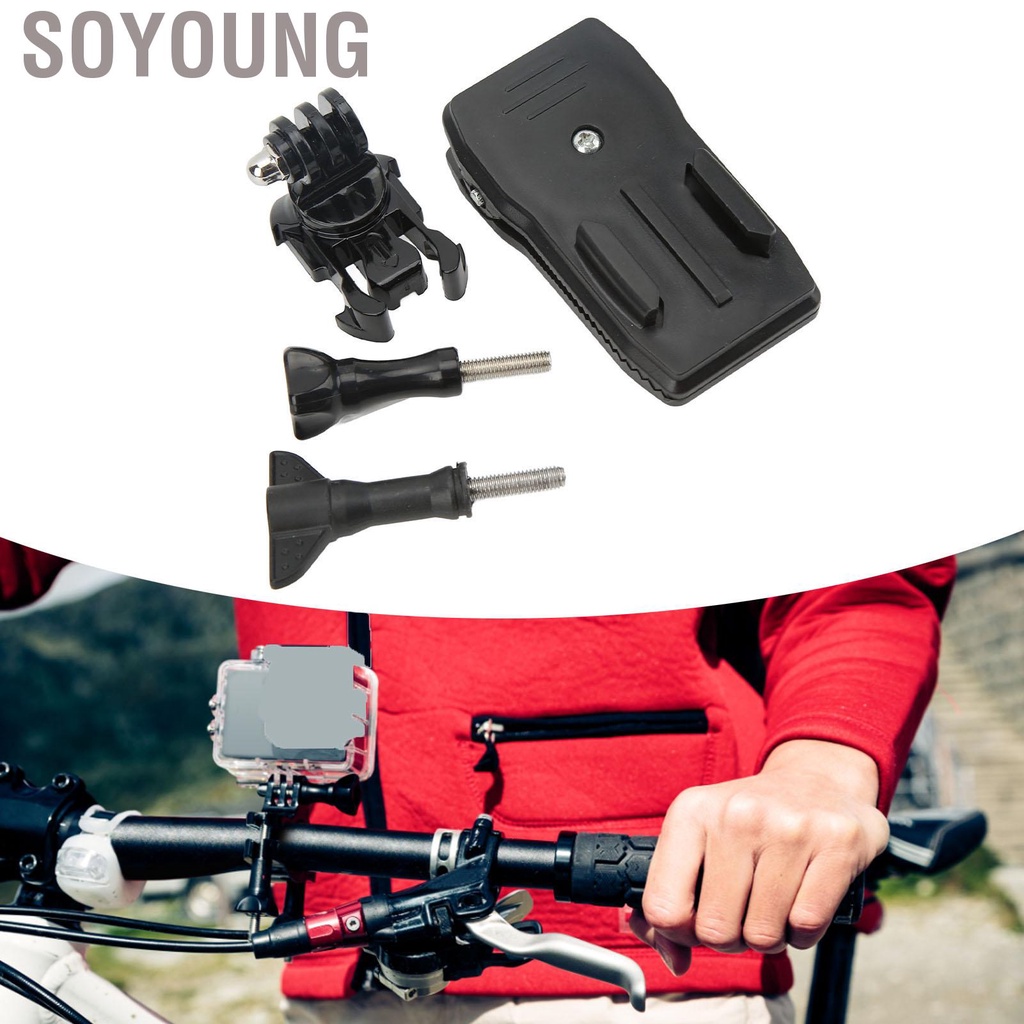 Soyoung Action Camera Backpack Clip 360 Degrees Rotating Plastic Fixing Clamp for Skiing