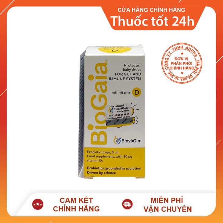 Men Vi Sinh Biogaia Kết Hợp Vitamin D3 - Con Tiêu Hóa Khỏe & Cao Lớn