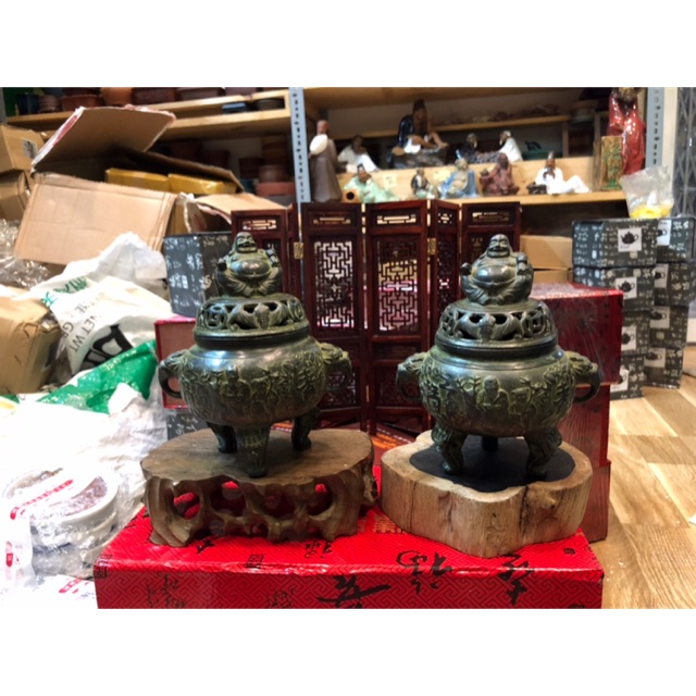 Lư xông ( hàng tầu) trầm hàng cũ- Thần Tài ngũ Phúc