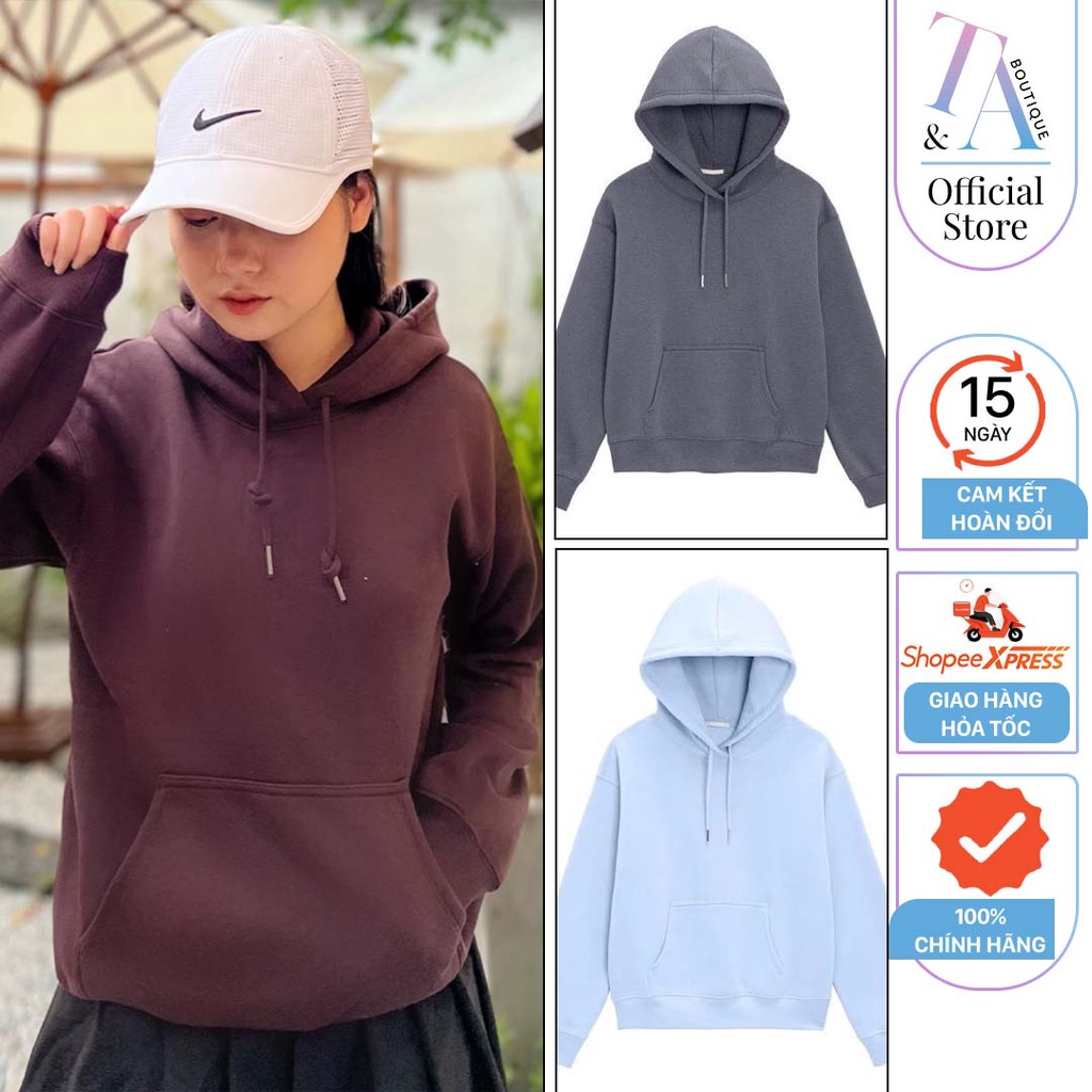 Áo hoodie nữ nhiều màu mềm mại, thoáng mát, lớp lót nỉ bên trong ấm áp ChiDu - TA032