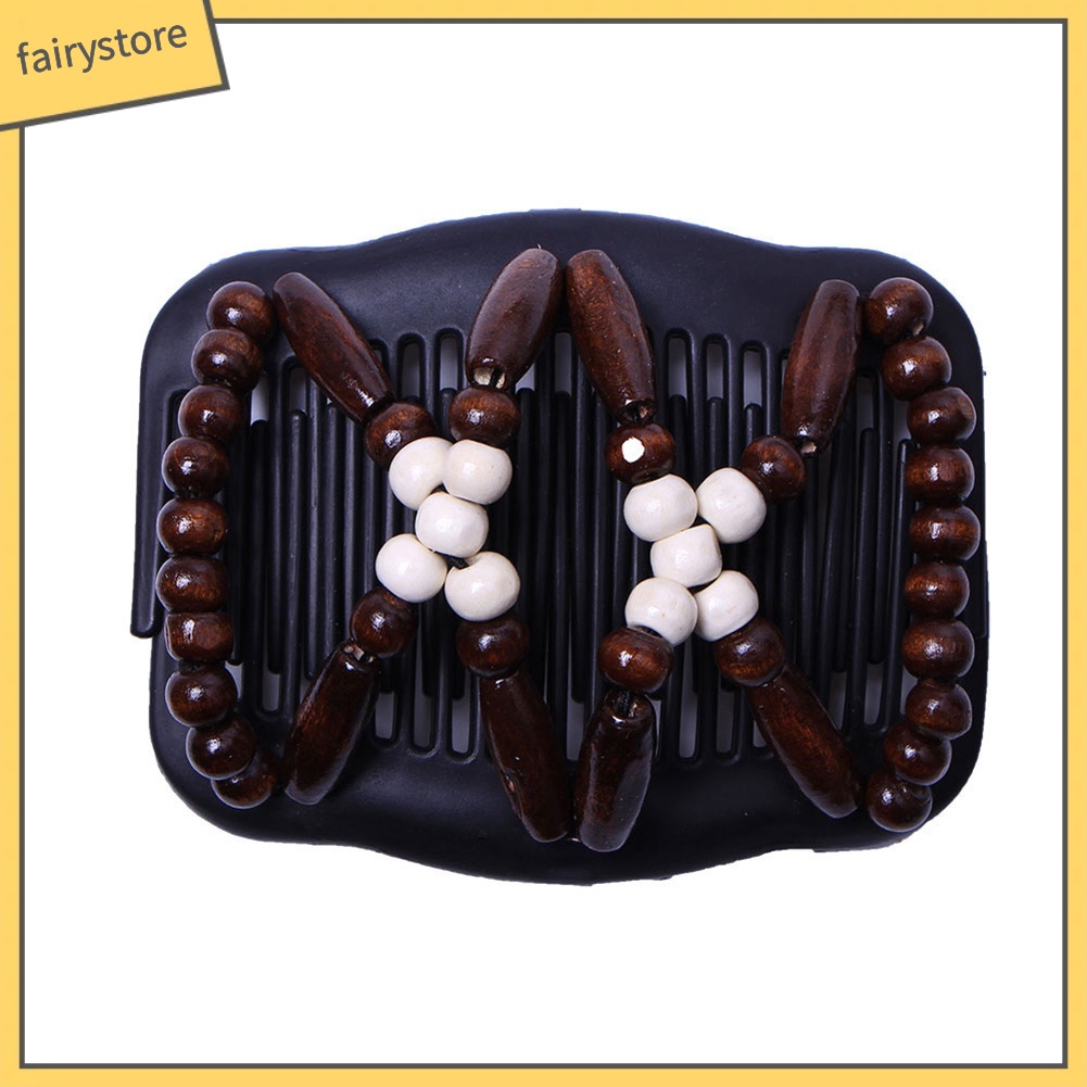 Lược Cài Tóc Hai Đầu Đính Hạt Gỗ Thời Trang Dành Cho Nữ