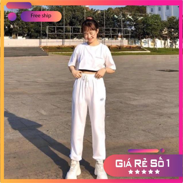 FREESHIP Quần JOGGER In SPUN [FREESHIP] Quần Bo Ống 2 Màu Đen Trắng