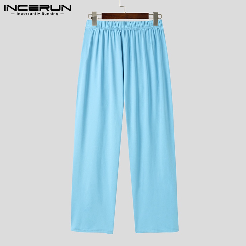 Quần dài INCERUN màu trơn lưng thun thiết kế 3 màu sắc phong cách cá tính thời trang cho nam