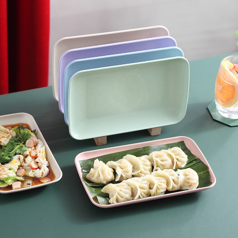 Đĩa Đựng Thức Ăn Hình Chữ Nhật Bằng Rơm Sáng Tạo Đa Năng Cho Gia Đình