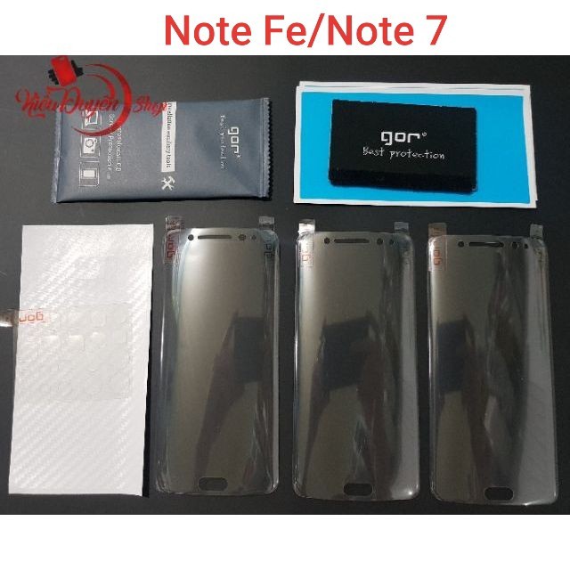Bộ 4 dán full màn hình Samsung S10,S10 Plus,S7,S7 Edge,S8,S8 Plus,S9,S9 Plus,Note FE,Note 8,Note 9 hiệu Gor