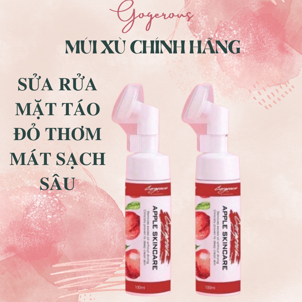 Sửa rửa mặt táo đỏ apple skincare Múi xù Gogerous giúp sạch sâu ngừa mụn cho da 100ml