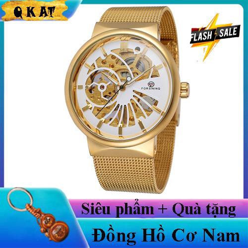 Đồng Hồ Cơ Nam Forsining - dây thép đúc đặc không gỉ - Mặt chống xước - thiết kế sang trọng lịch sự