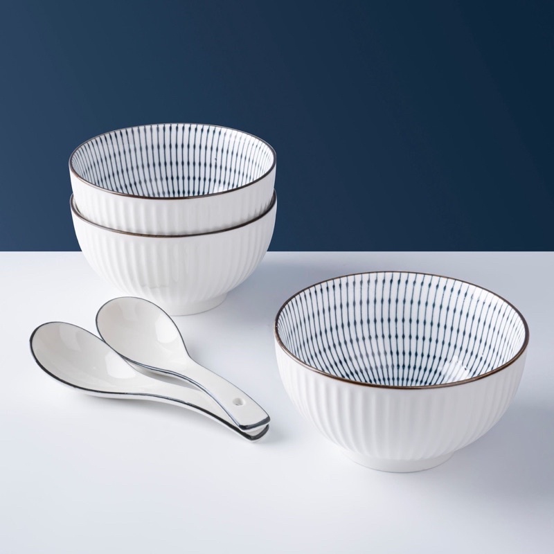 Chén Bát ăn Cơm Sứ-KAZACIM Gốm Sứ ceramic Cao Cấp Phong Cách Nhật Bản