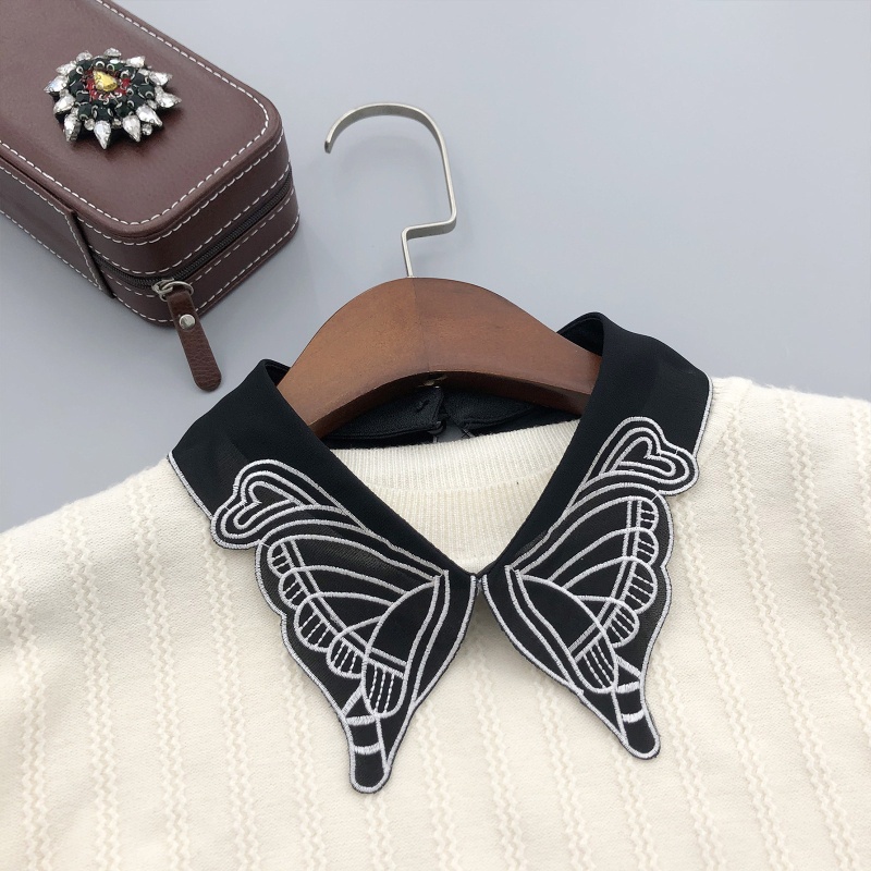 Cổ Áo Giả Thêu Hoa Dùng Trang Trí Cho Nữ