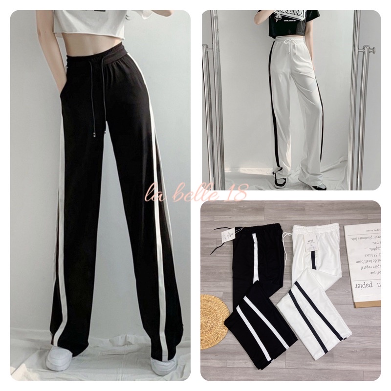 Quần Suông Ống Rộng Chạy Sọc Chữ V Dài Trùm Giày