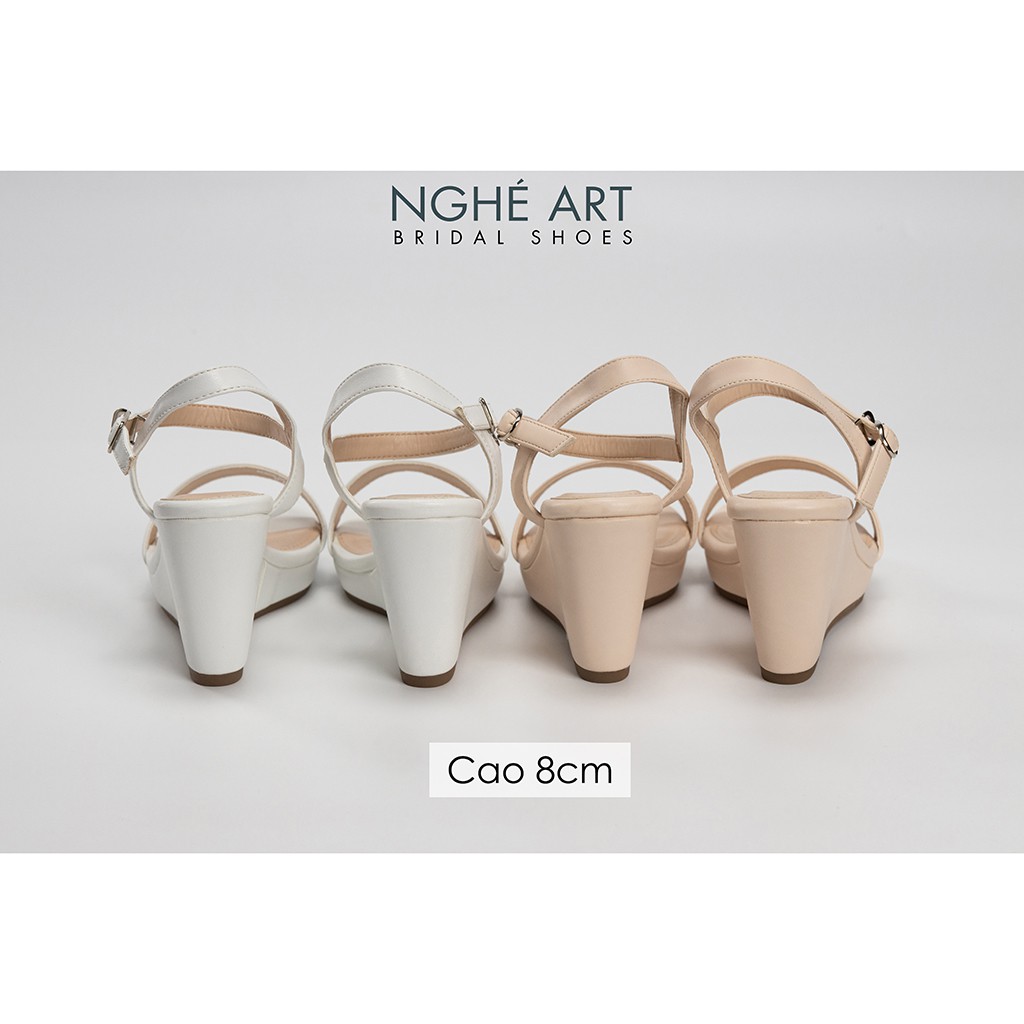Giày cưới Nghé Art basic đế xuồng quai sandal 236