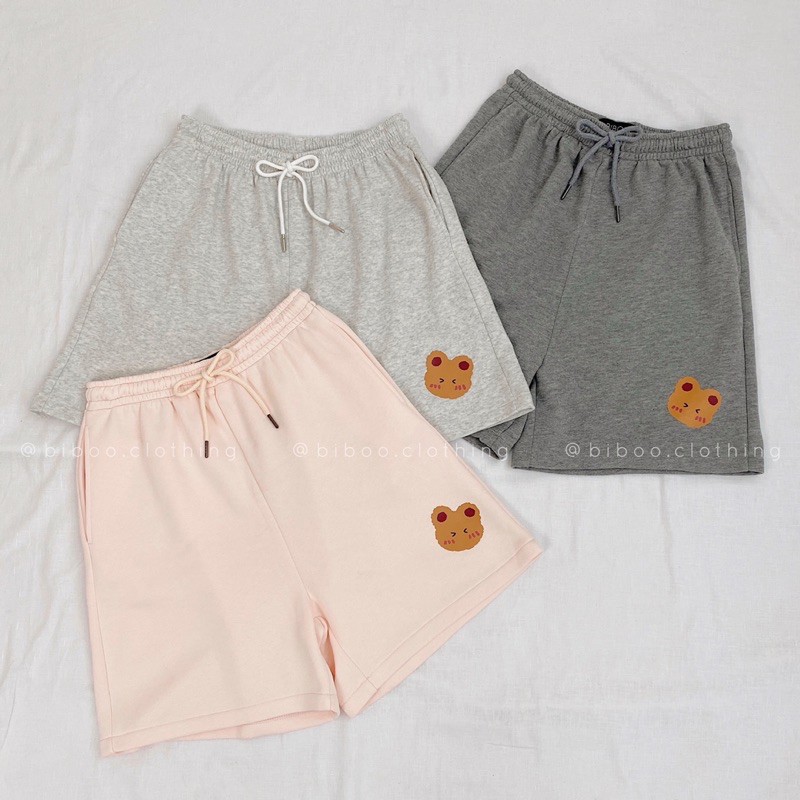 BIBOO - Quần thun lửng ống rộng in hình Gấu Nâu