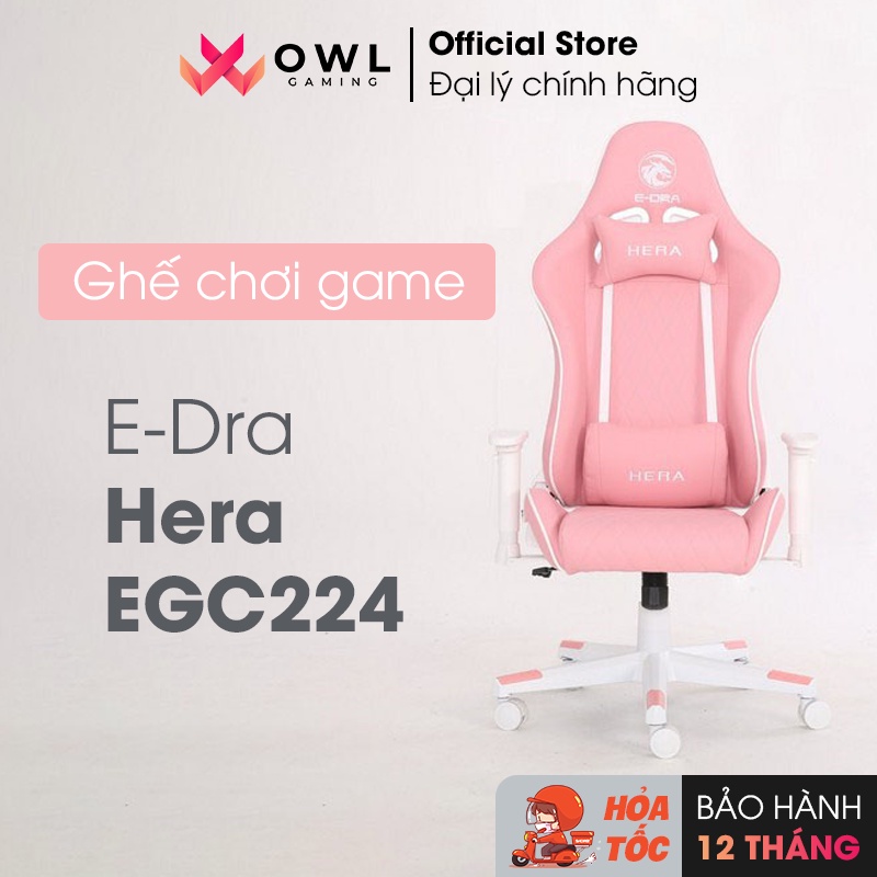 Ghế gaming E-Dra Hera EGC224 Pink White (Hàng chính hãng)