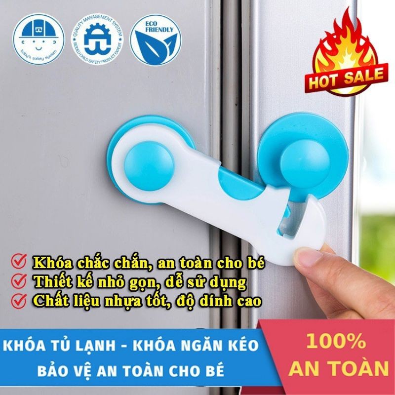 Khóa tủ lạnh, học bàn, cánh cửa an toàn cho bé (khoá dẻo)