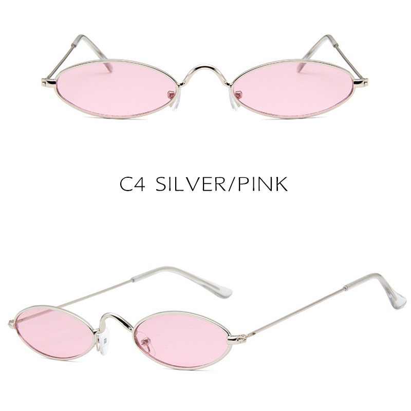 Fashion Hip-hop Sunglasses Small Oval Metal Frame Women/Men UV400