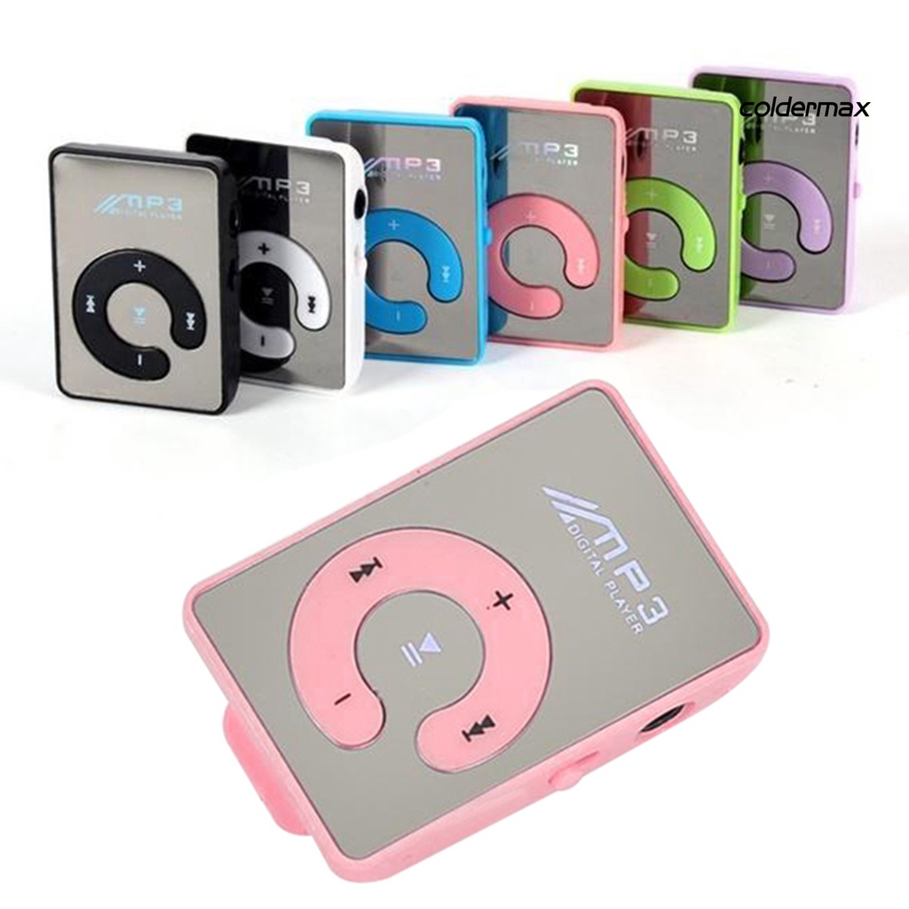 COLD ＊  Mini Clip Sport MP3 Music Player with Mirror Surface C-Shape Playback Key Card Slot for Gym Sport Running