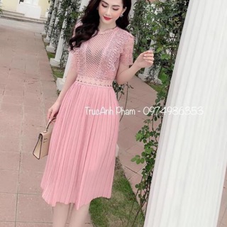 Váy ren xếp li / kèm ảnh thật